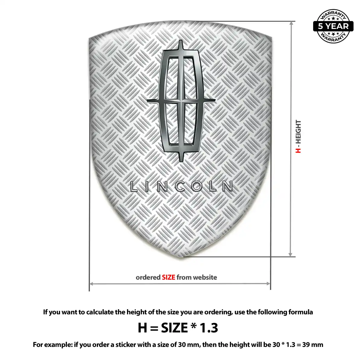 Lincoln 3D Emblem Sticker Sleek Style