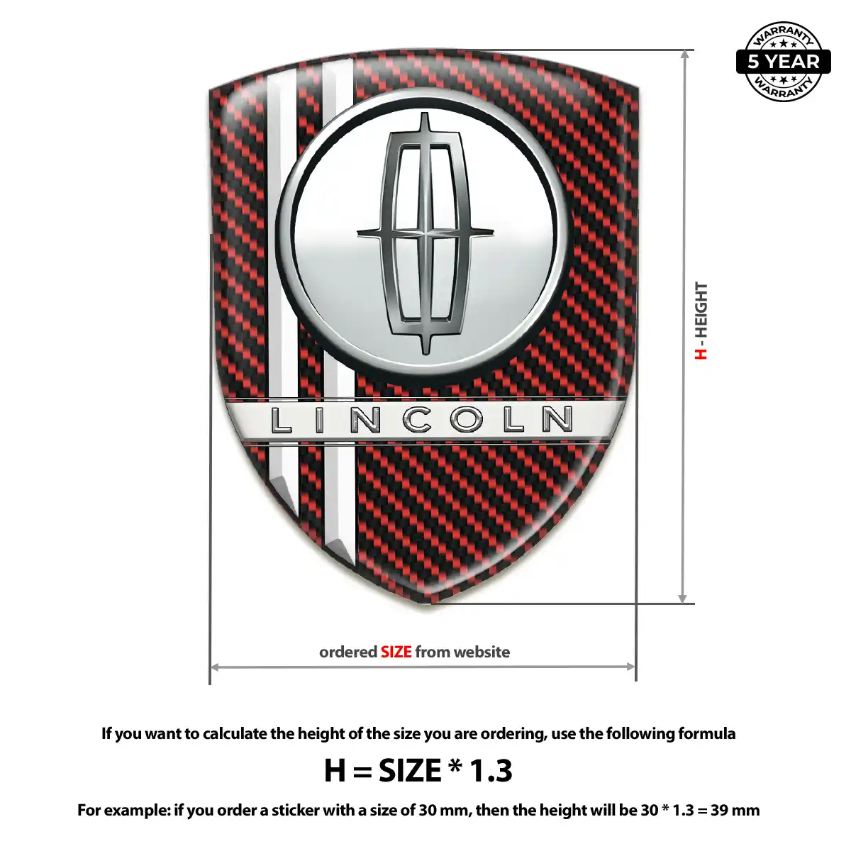 Lincoln 3D Gel Sticker Elite Finish