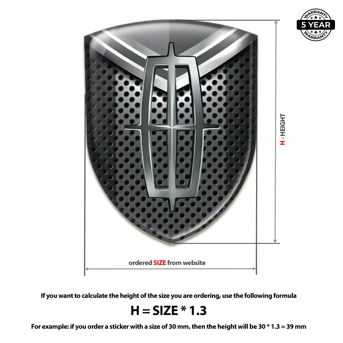 Lincoln 3D Gel Sticker Sleek Style