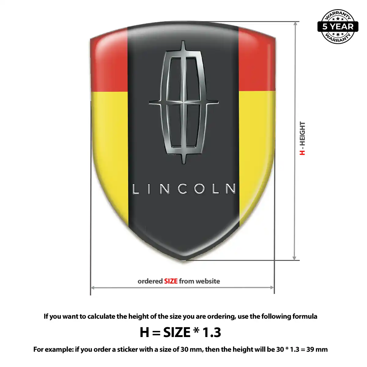 Lincoln 3D Logo Sticker Refined Design