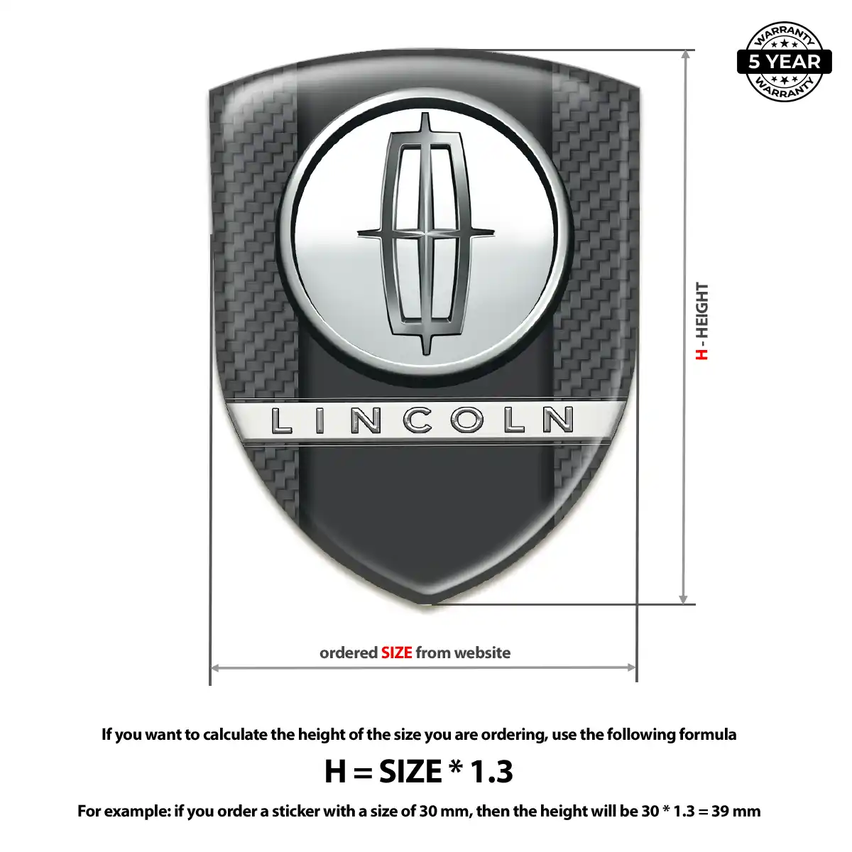 Lincoln 3D Logo Sticker Sleek Style