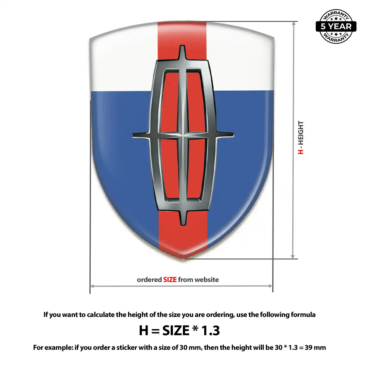 Lincoln 3D Resin Sticker Refined Design