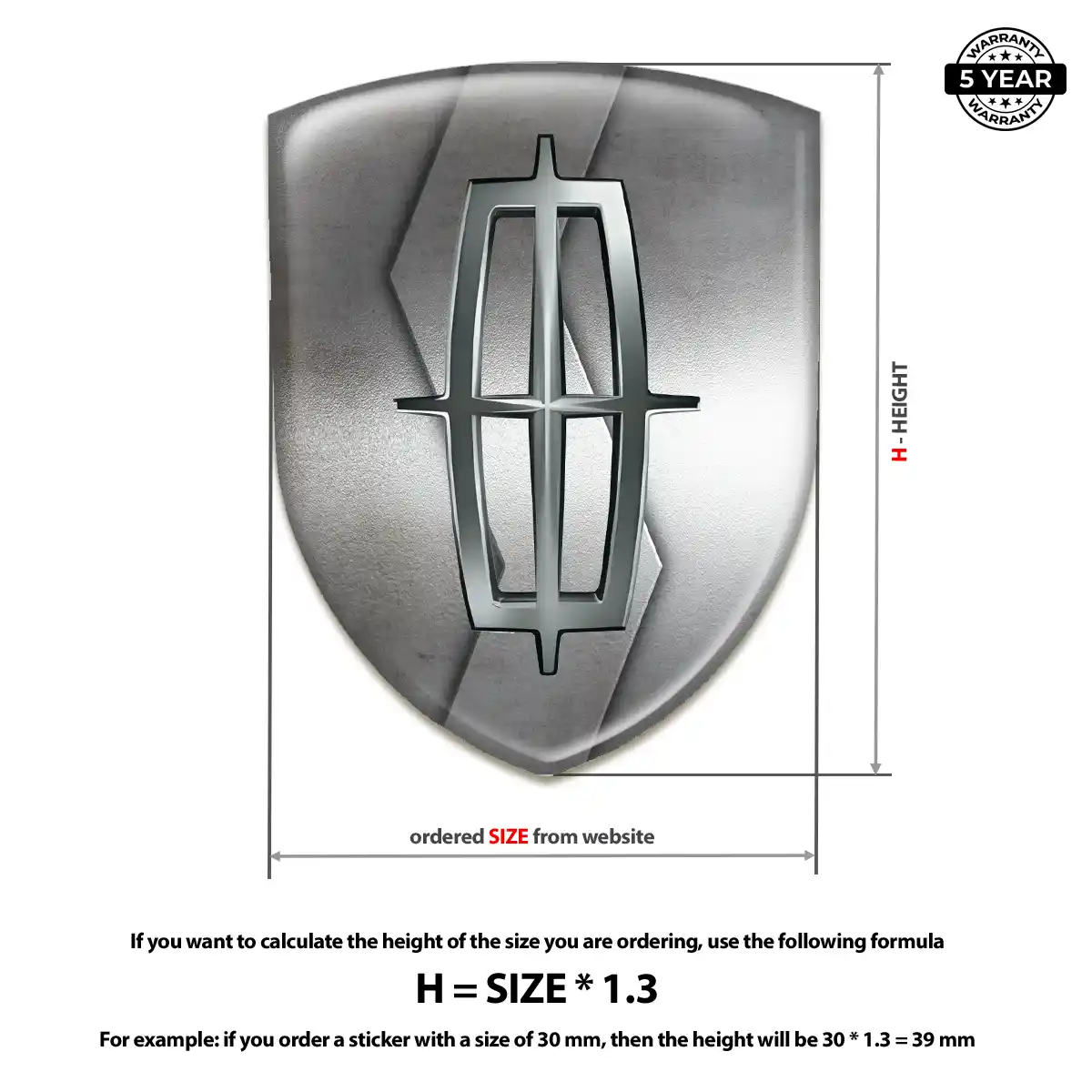Lincoln 3D Resin Sticker Sleek Style