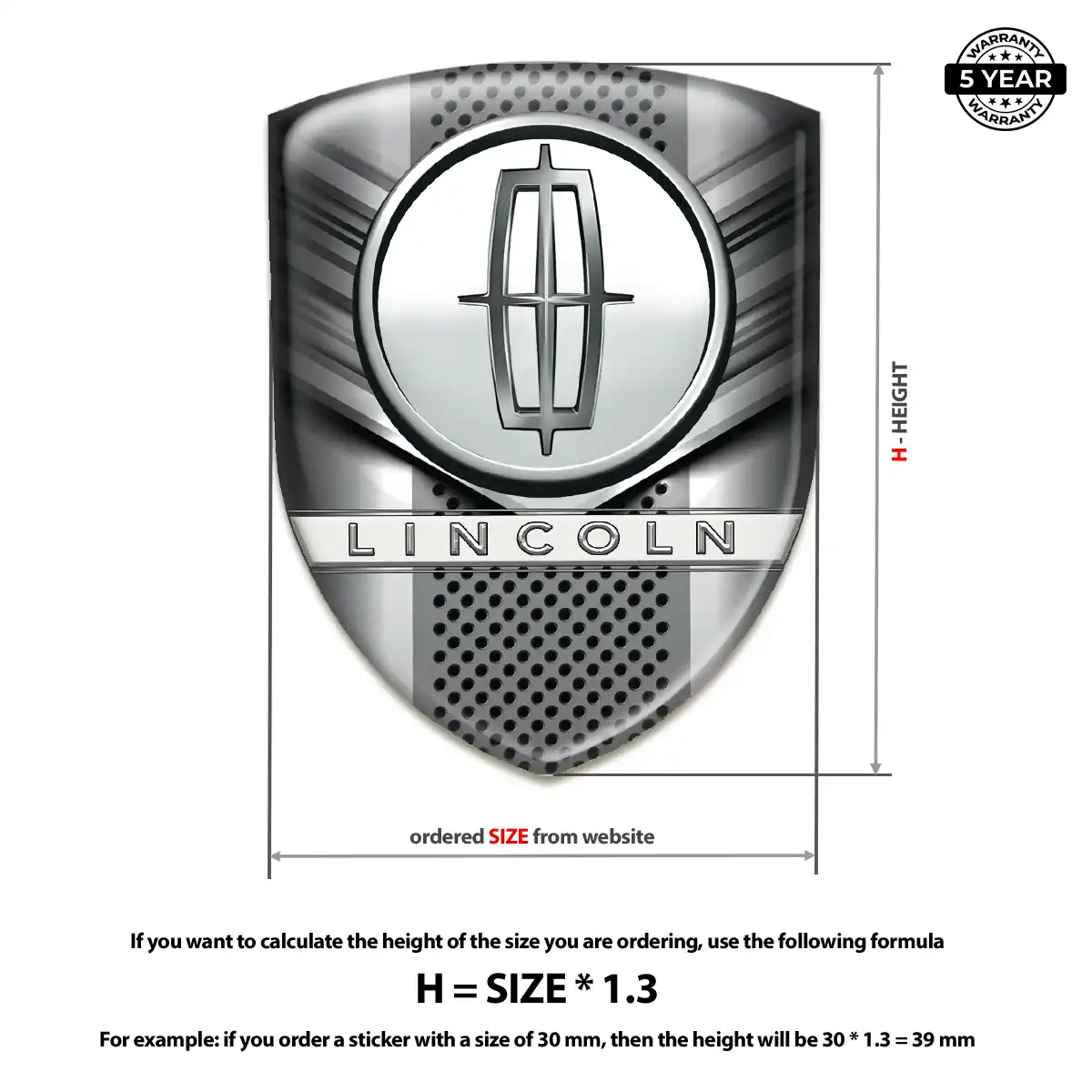 Lincoln Automotive Emblem Sticker Elite Finish