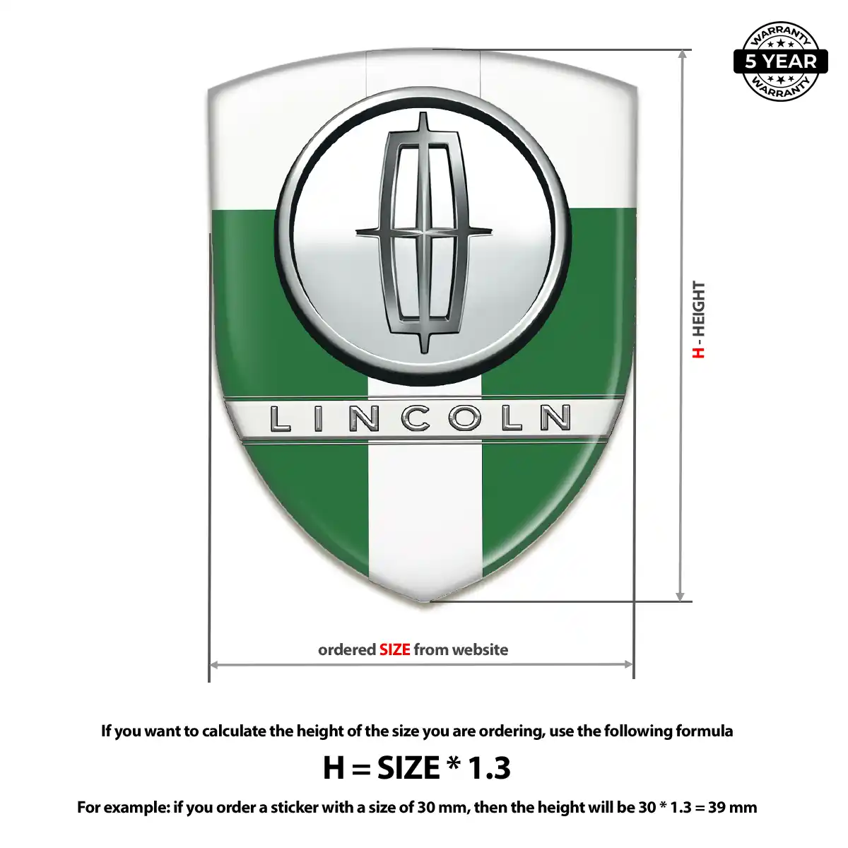 Lincoln Automotive Emblem Sticker Refined Design