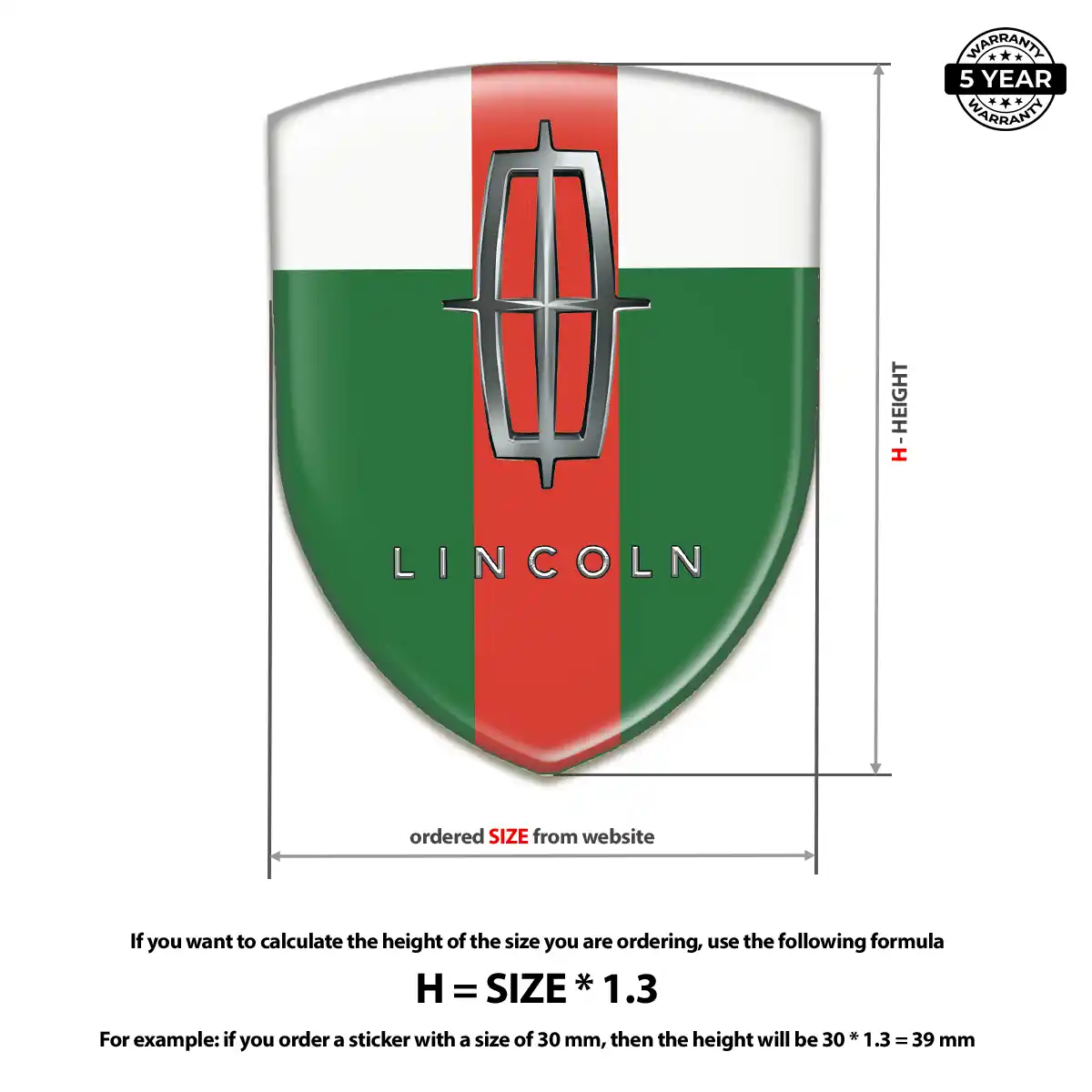 Lincoln Automotive Logo Sticker Elite Finish