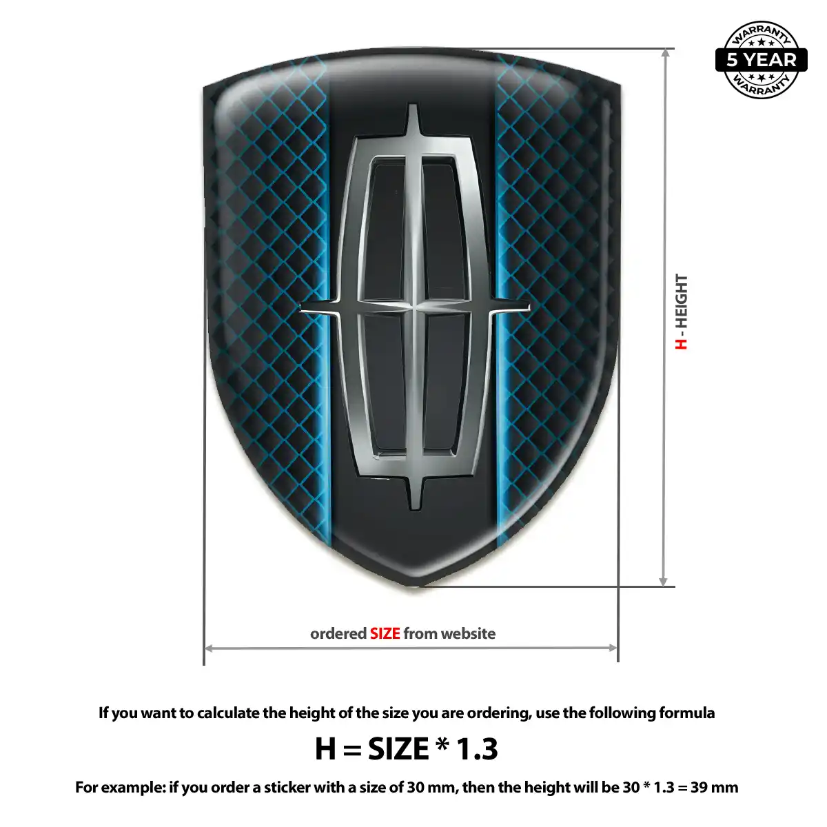 Lincoln Automotive Resin Decal Elite Finish