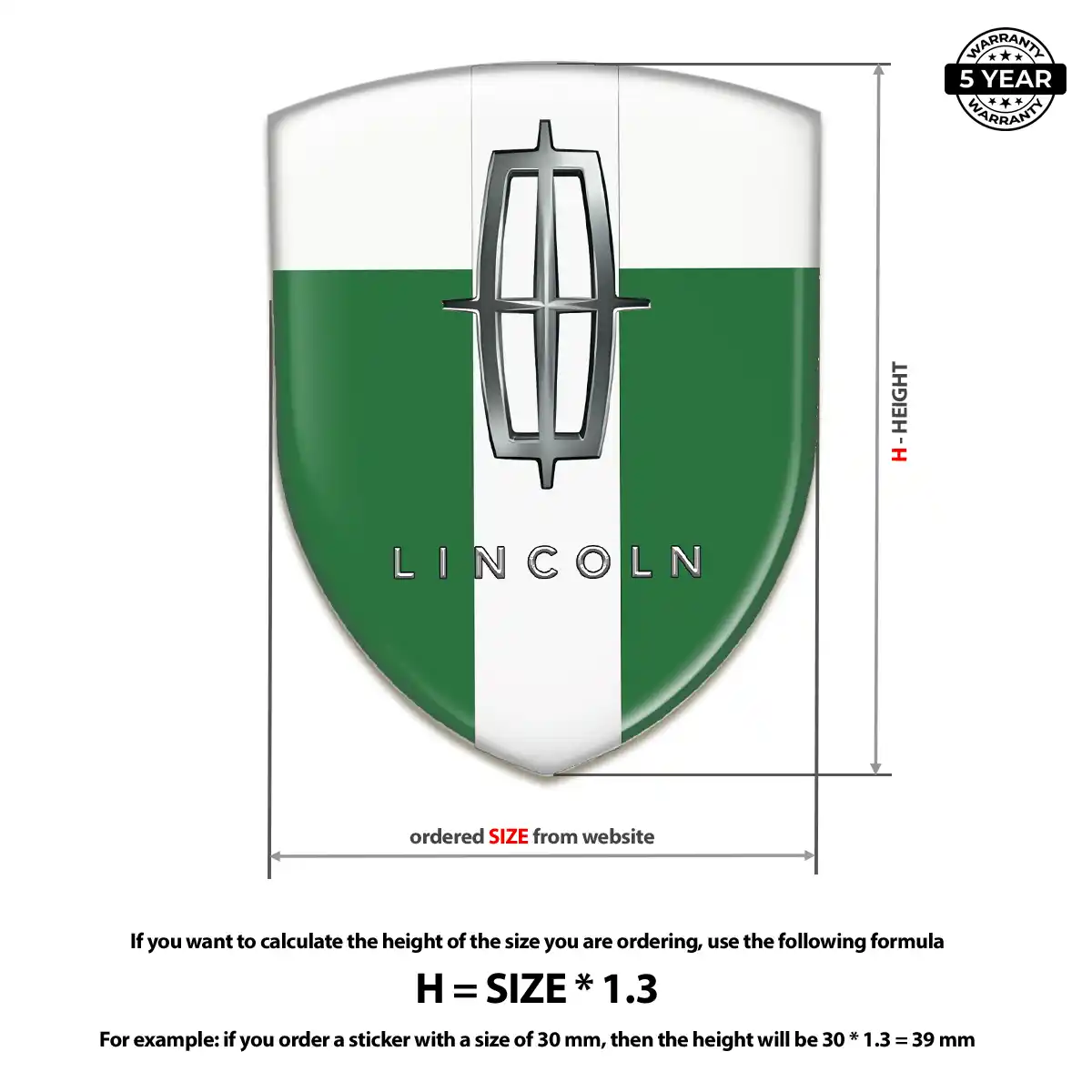 Lincoln Automotive Resin Decal Refined Design