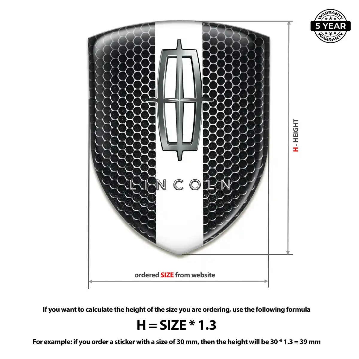 Lincoln Car Badge Sticker Sleek Style