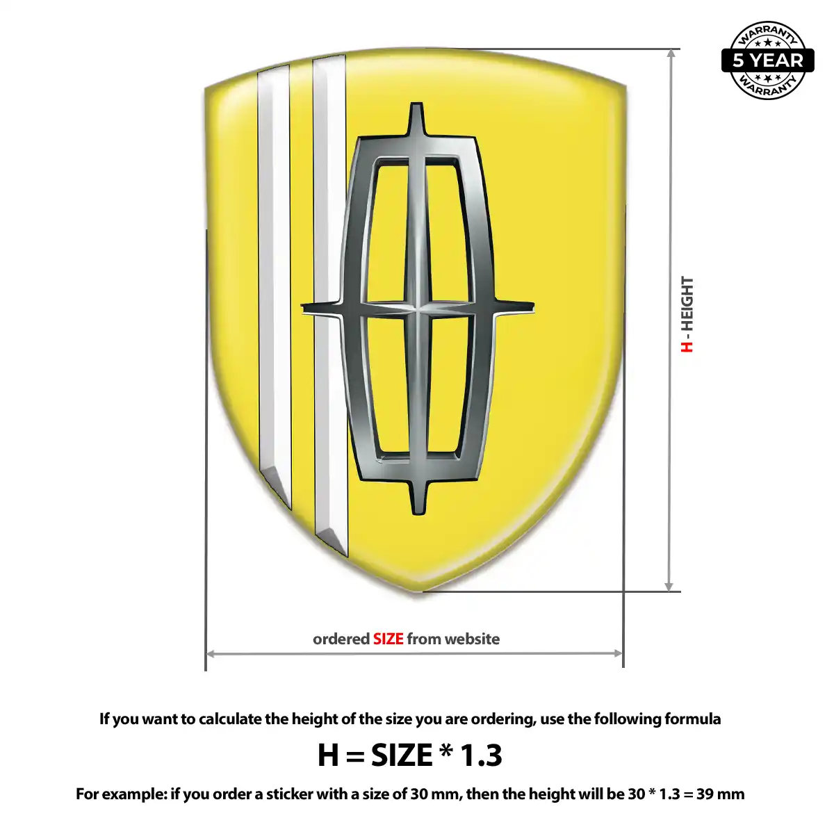 Lincoln Car Emblem Sticker Refined Design