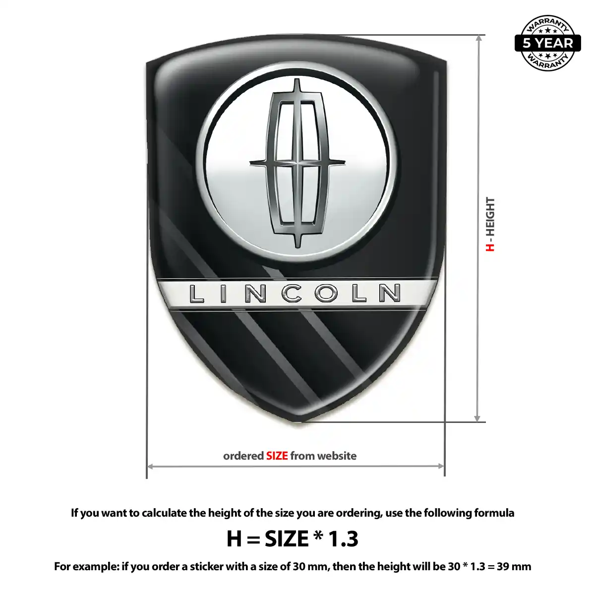 Lincoln Car Logo Decal Elite Finish