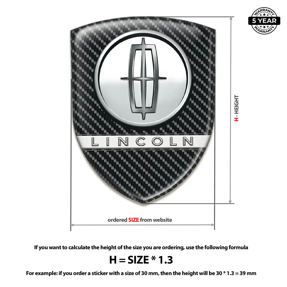 Lincoln Domed Badge Elite Finish