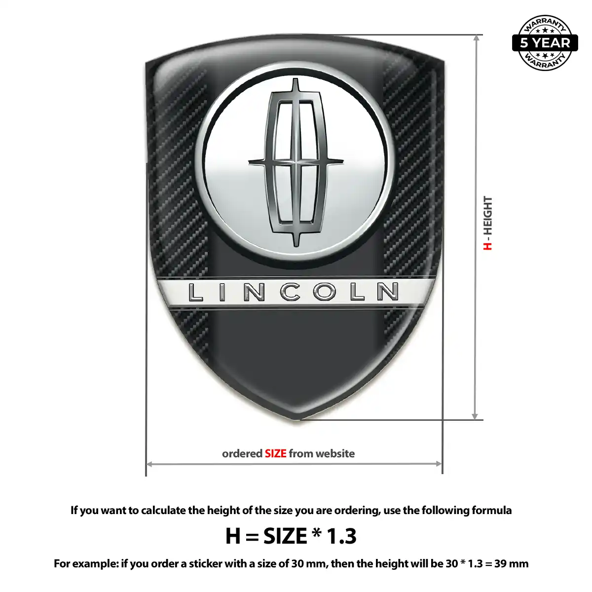 Lincoln Domed Badge Sleek Style