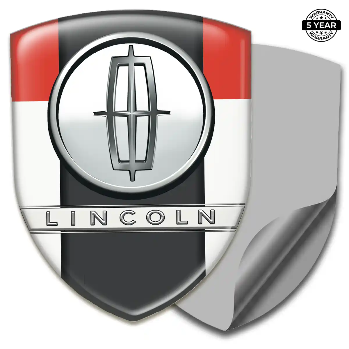 Lincoln Domed Car Sticker Elite Finish