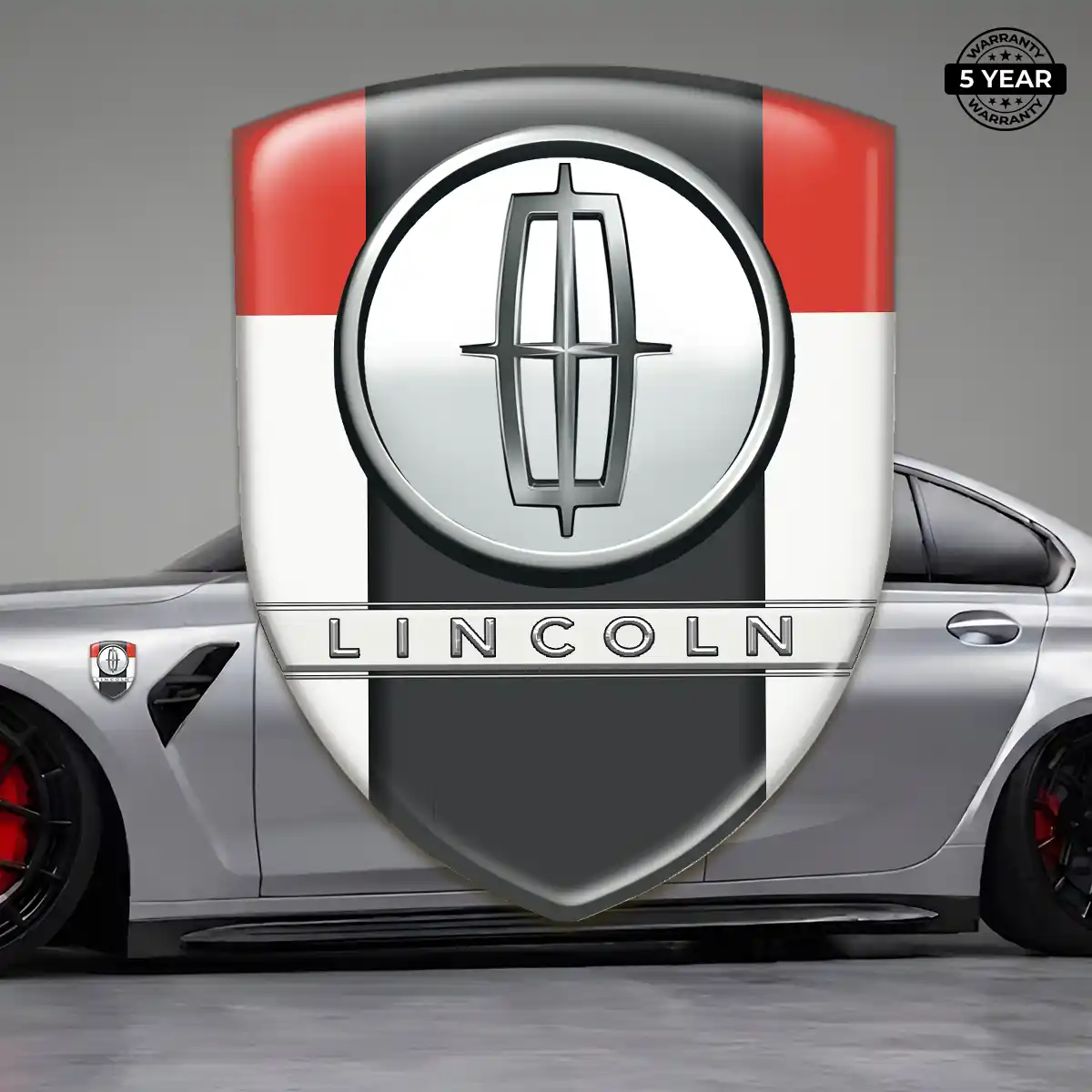 Lincoln Domed Car Sticker Elite Finish