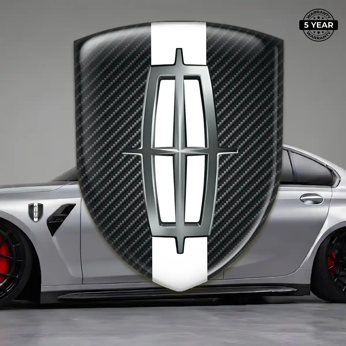 Lincoln Domed Car Sticker Refined Design