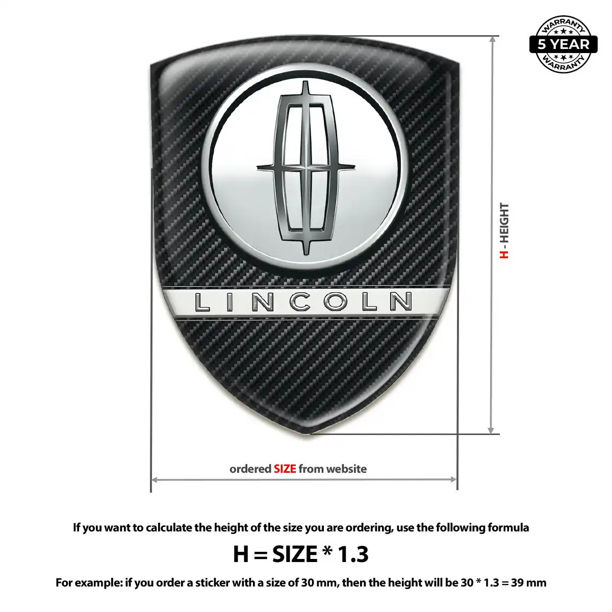 Lincoln Domed Car Sticker Sleek Style