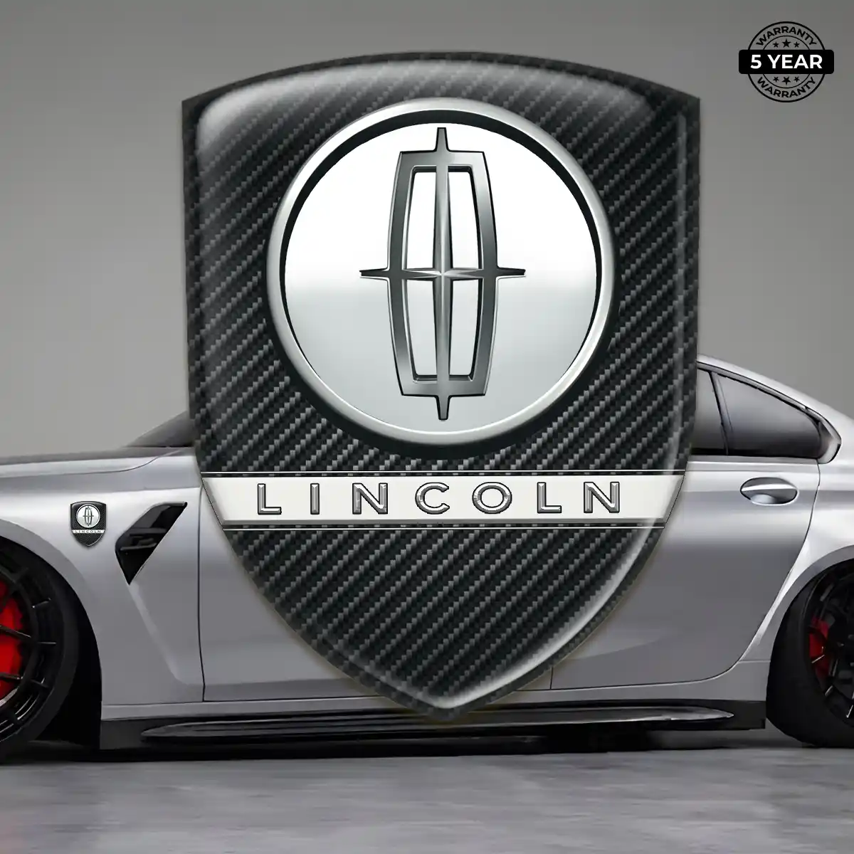 Lincoln Domed Car Sticker Sleek Style