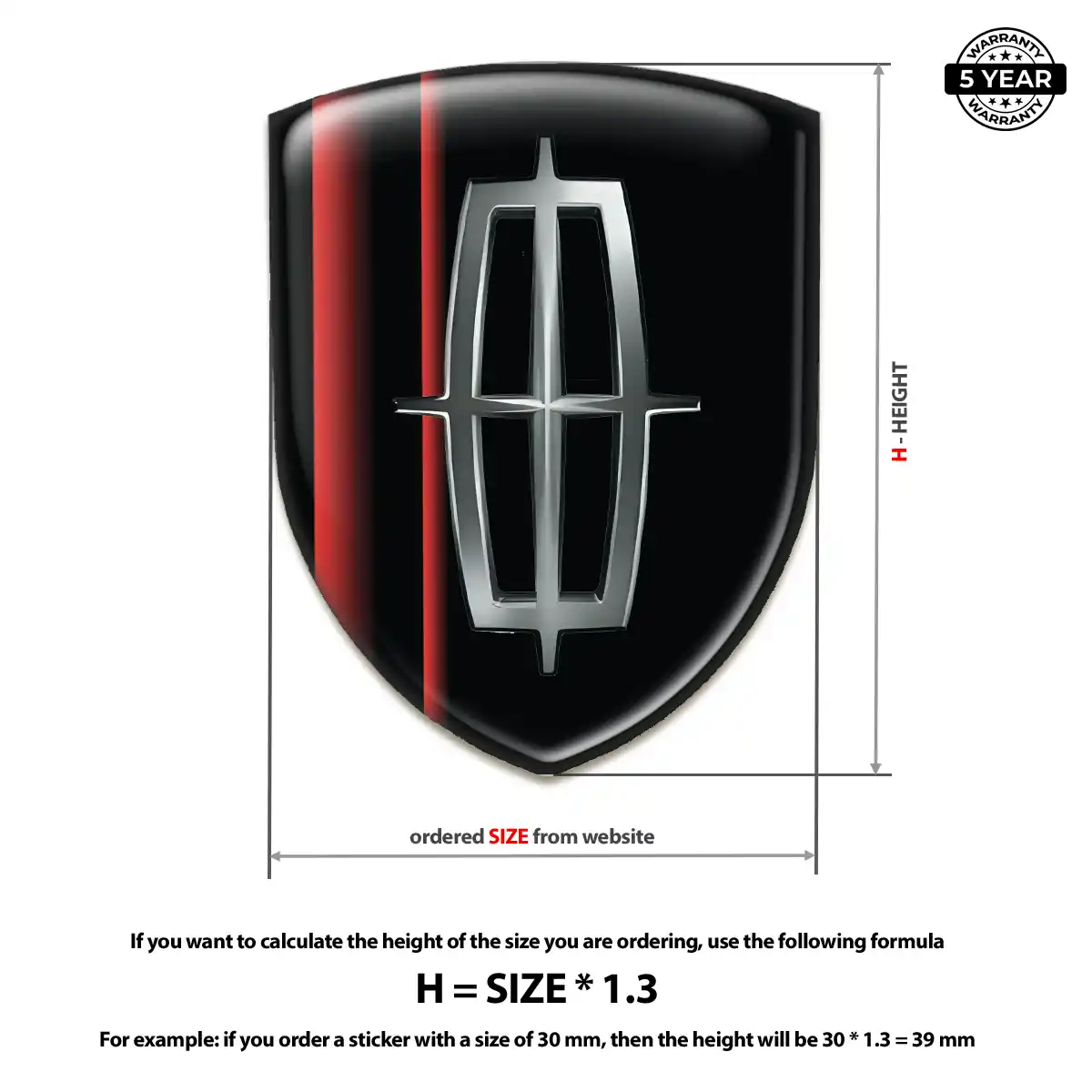 Lincoln Domed Logo Decal Sleek Style