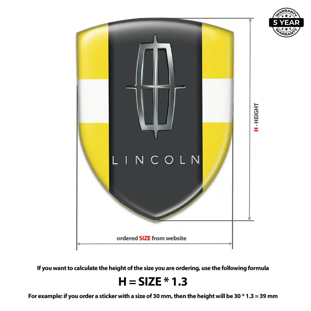 Lincoln Domed Logo Sticker Elite Finish