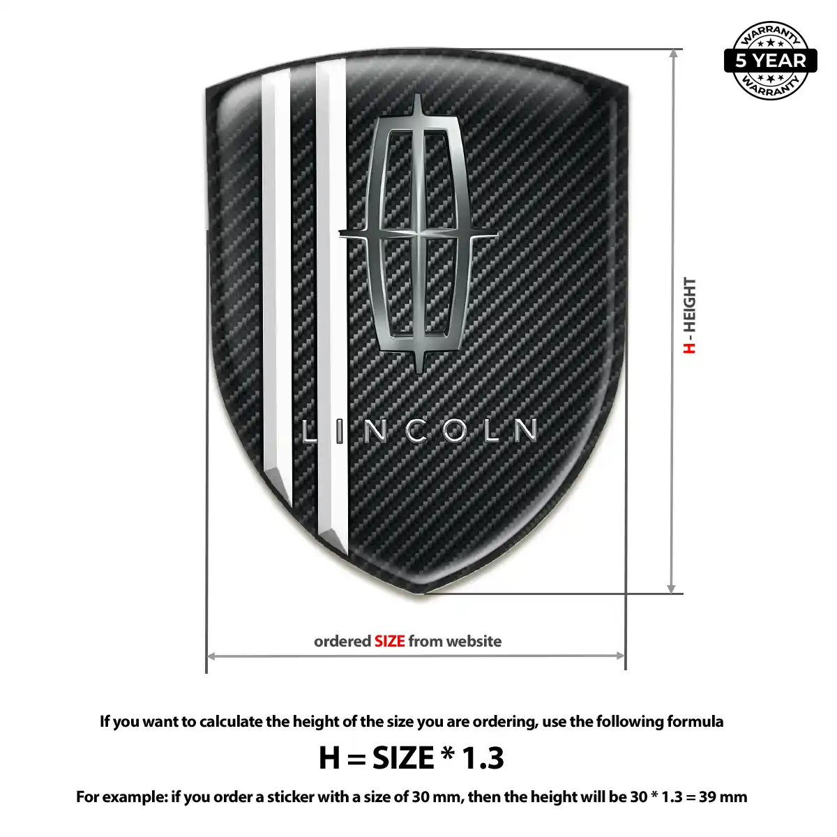 Lincoln Domed Logo Sticker Refined Design