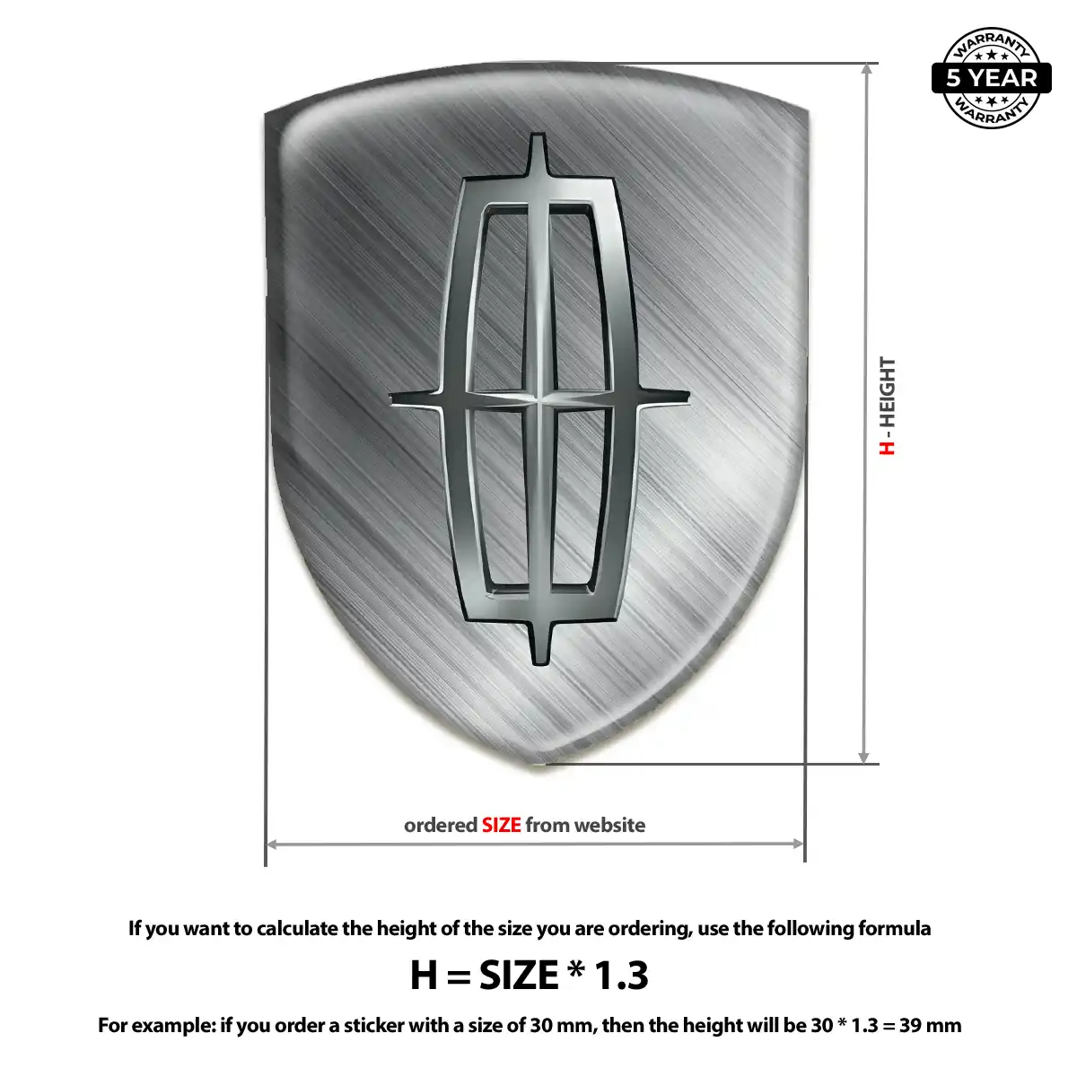 Lincoln Domed Logo Sticker Sleek Style