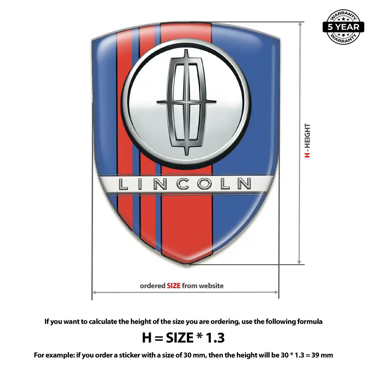 Lincoln Epoxy Domed Sticker Elite Finish