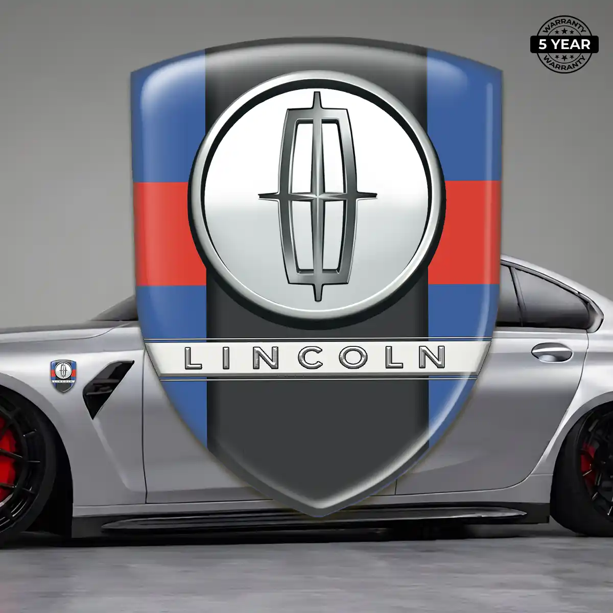 Lincoln Epoxy Domed Sticker Refined Design