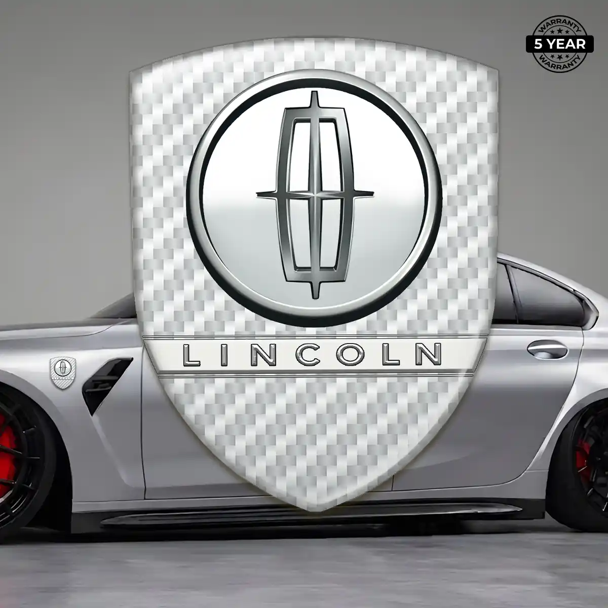 Lincoln Epoxy Domed Sticker Sleek Style