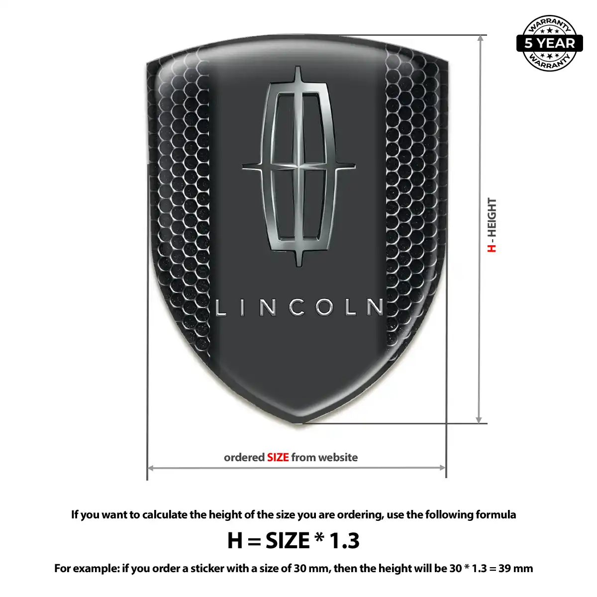 Lincoln Gel Badge Sticker Refined Design