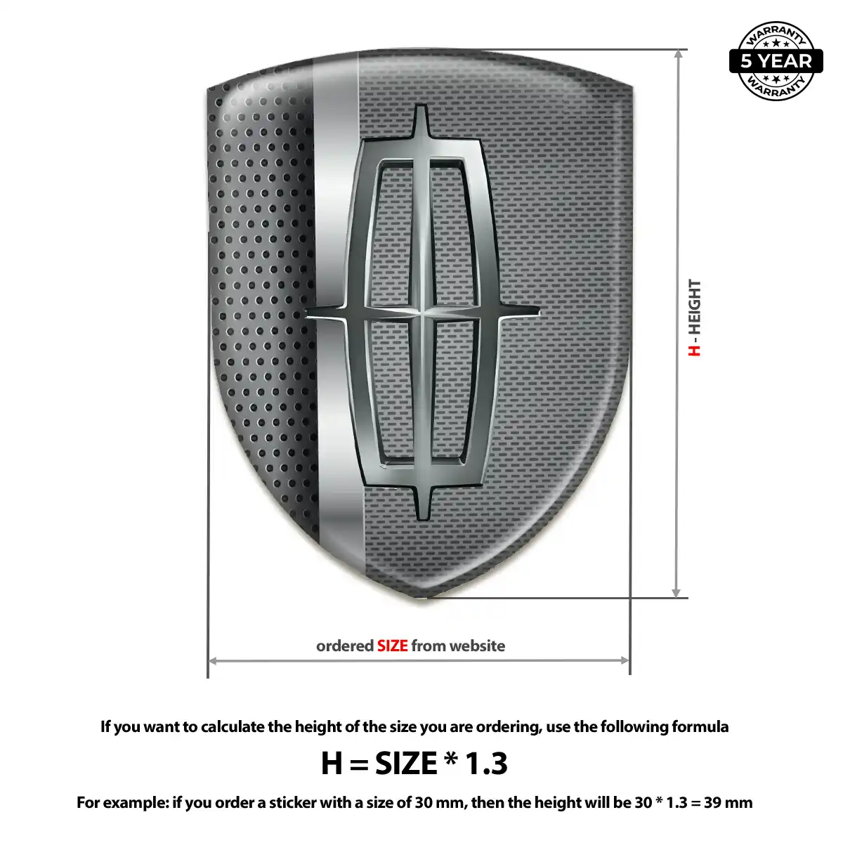 Lincoln Gel Emblem Sticker Elite Finish