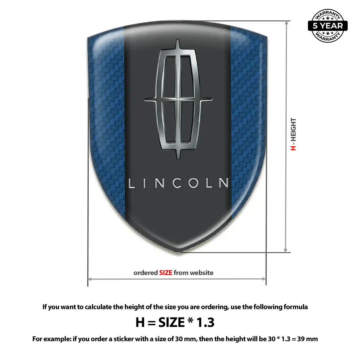 Lincoln Gel Emblem Sticker Refined Design