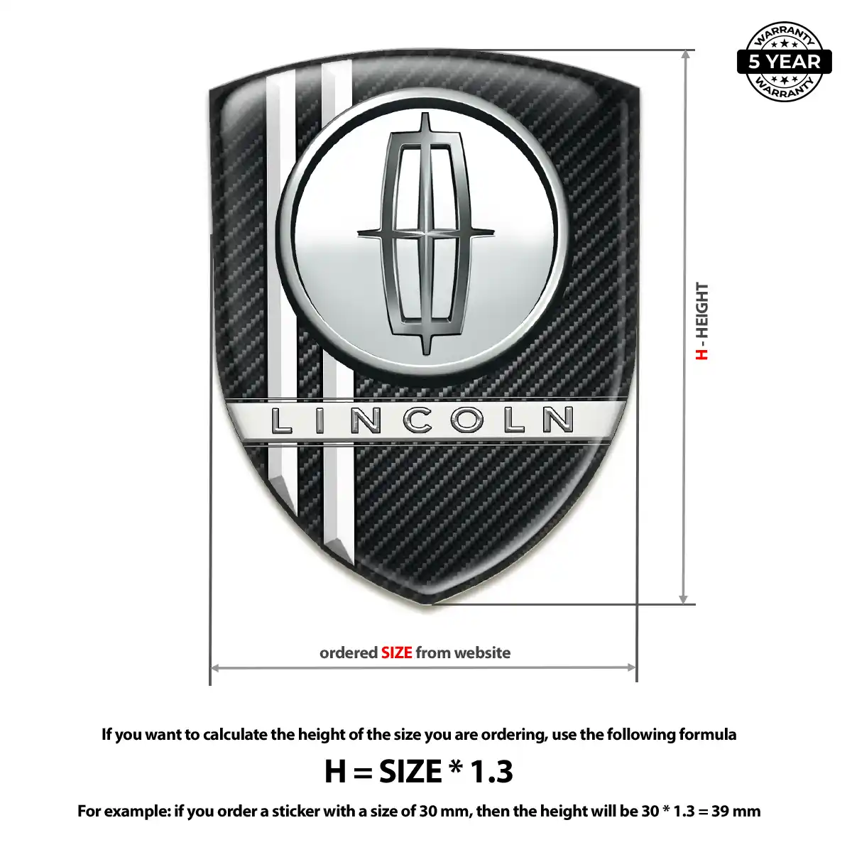 Lincoln Gel Emblem Sticker Sleek Style