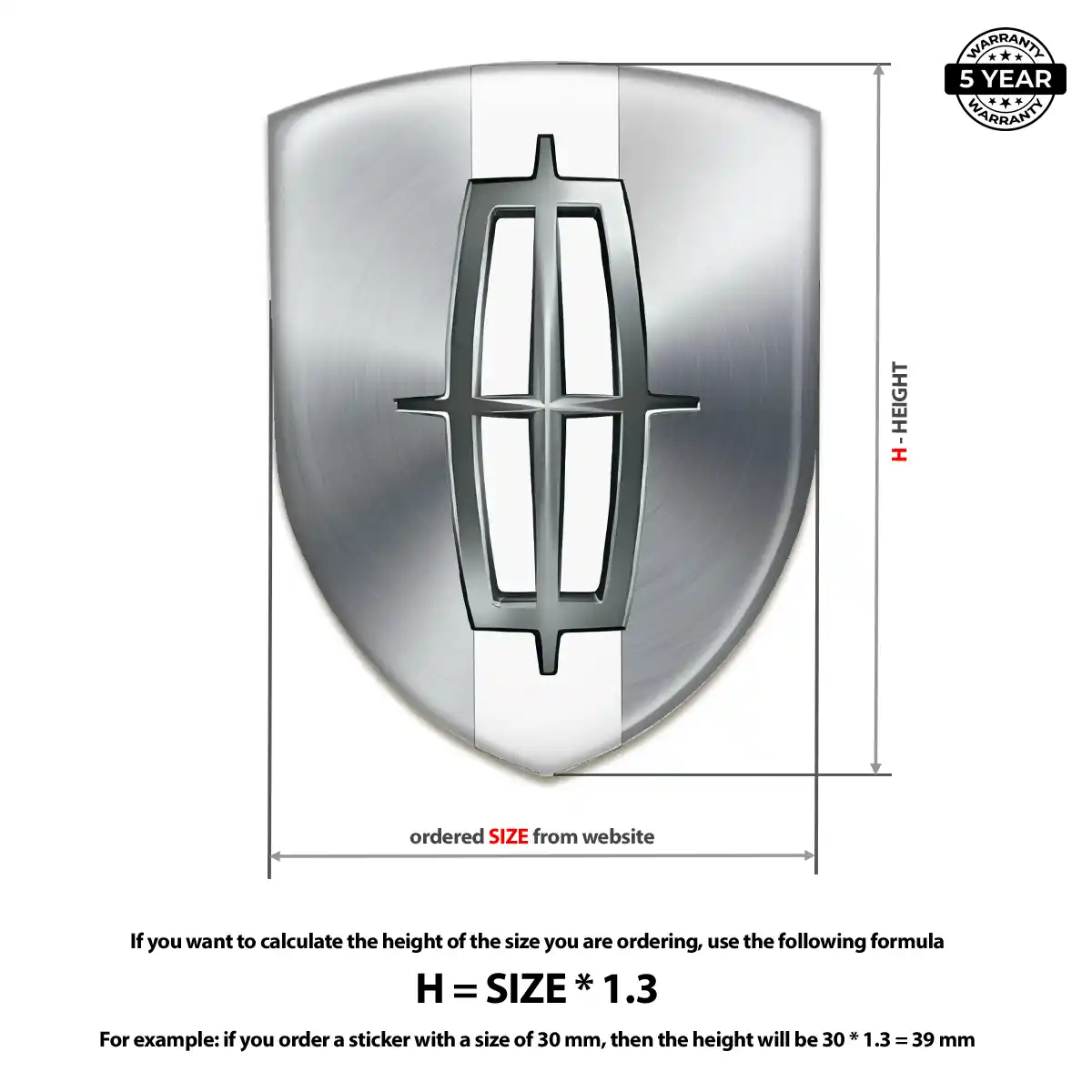 Lincoln Polyurethane Domed Sticker Elite Finish