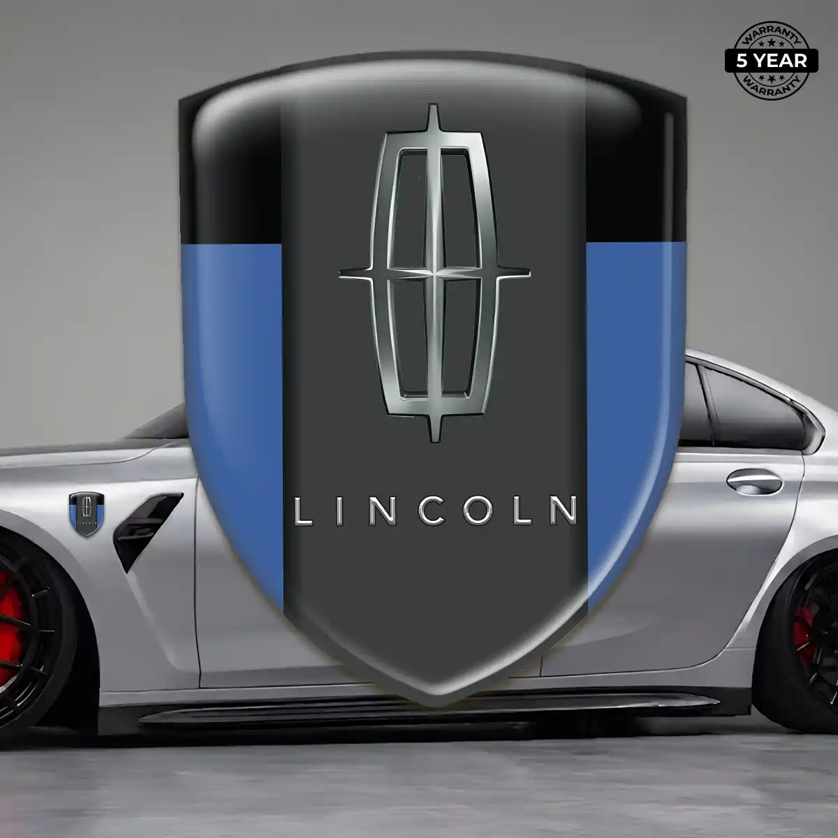 Lincoln Polyurethane Domed Sticker Sleek Style