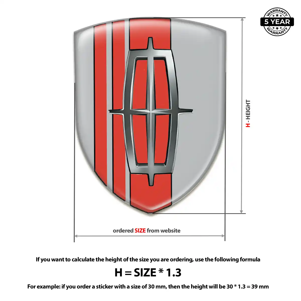 Lincoln Resin Domed Sticker Elite Finish