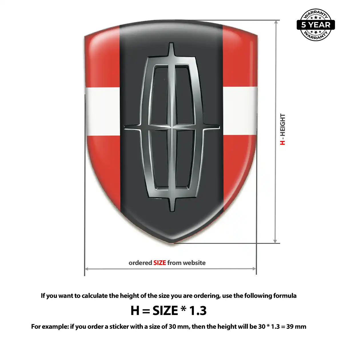 Lincoln Resin Emblem Sticker Refined Design