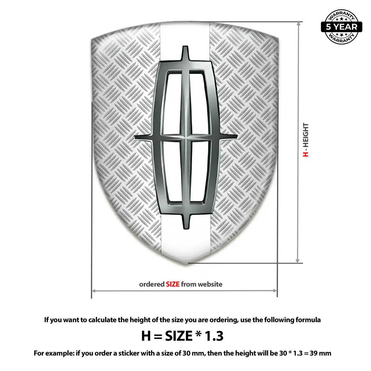 Lincoln Resin Emblem Sticker Sleek Style
