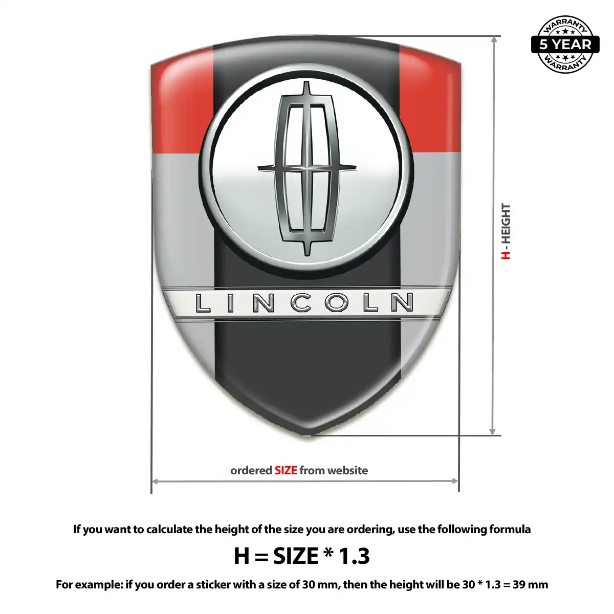 Lincoln Self Adhesive Emblem Sticker Refined Design
