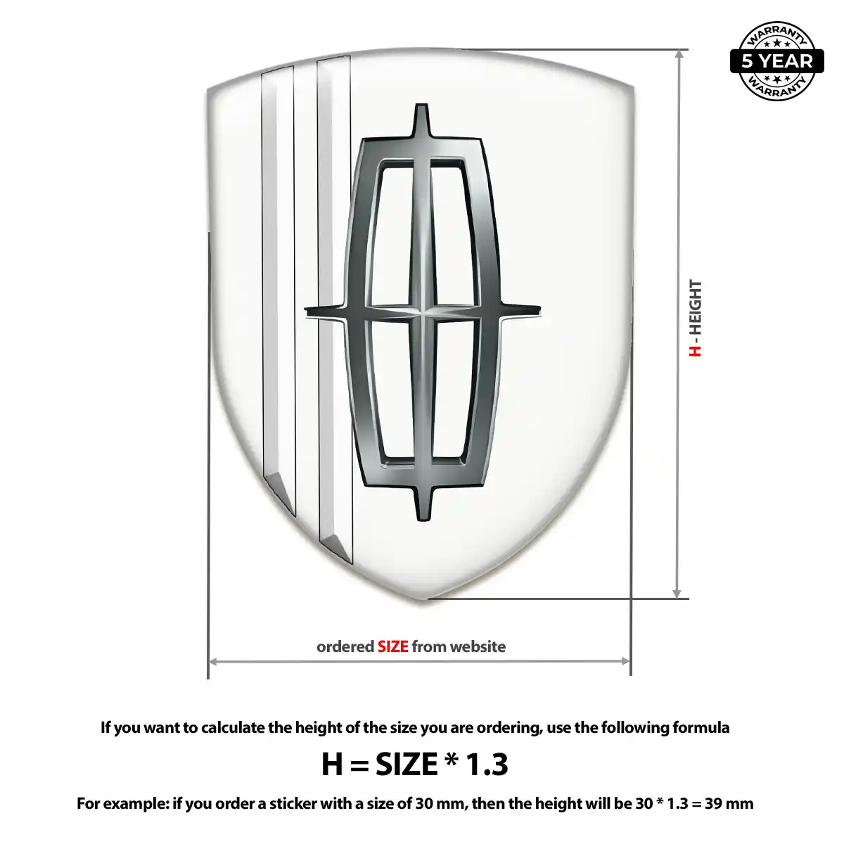 Lincoln Self Adhesive Emblem Sticker Sleek Style