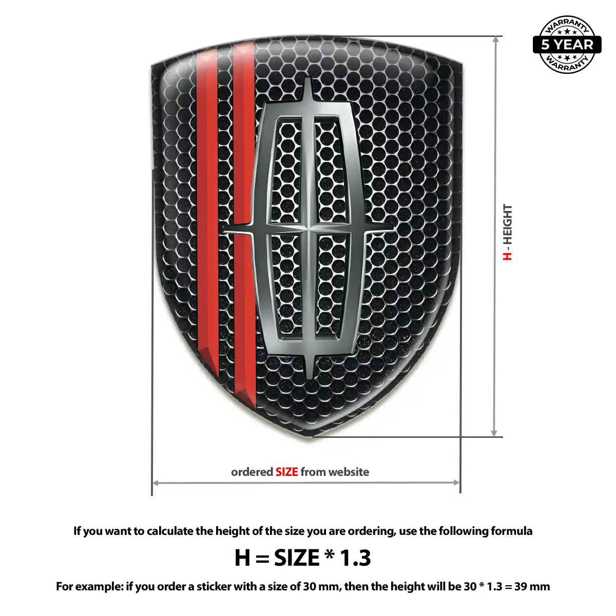 Lincoln Vehicle Logo Sticker Elite Finish