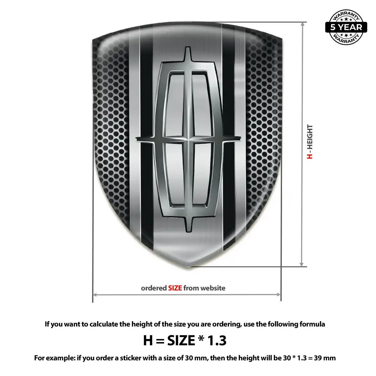 Lincoln Vehicle Logo Sticker Refined Design