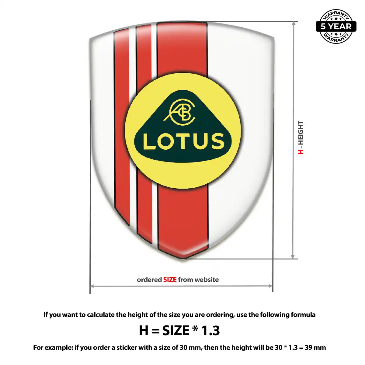 Lotus 3D Badge Sticker Cabin Style