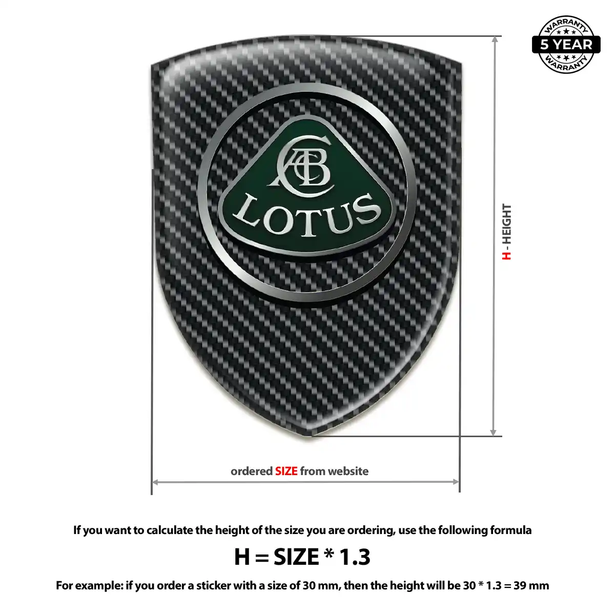 Lotus 3D Badge Sticker Elite Finish