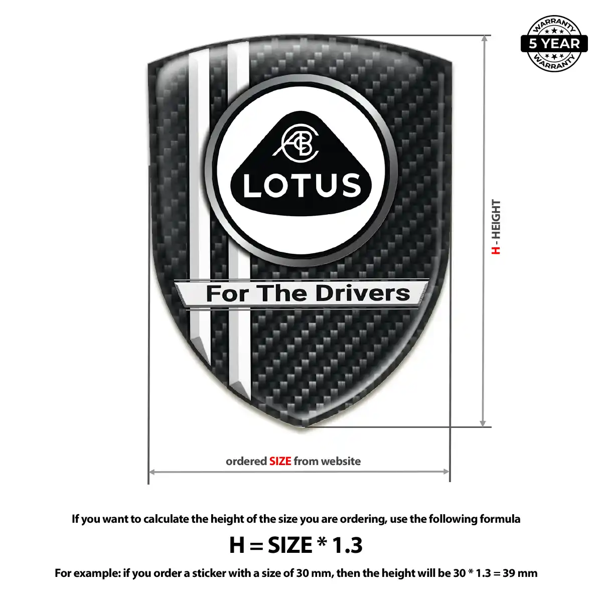 Lotus 3D Badge Sticker Exterior Luxe