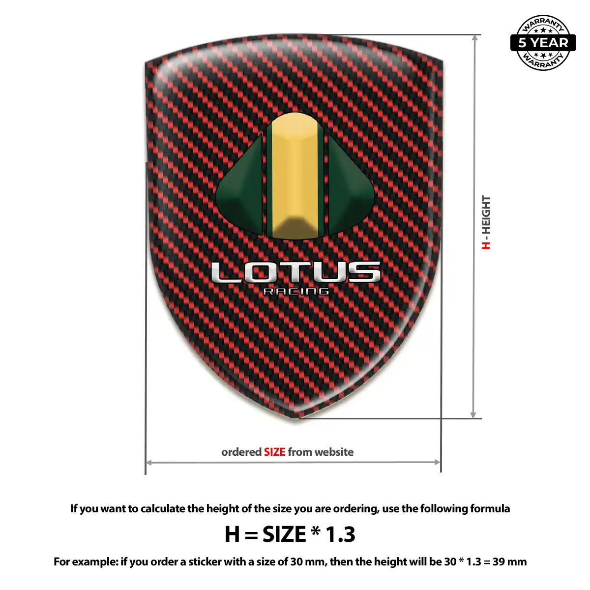 Lotus 3D Badge Sticker Interior Luxe
