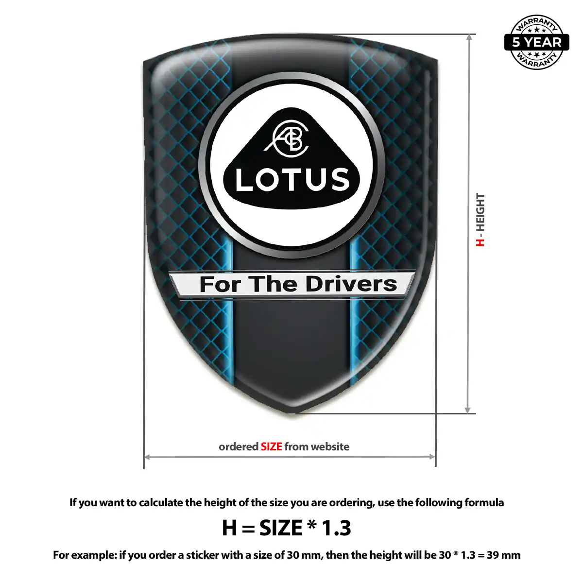Lotus 3D Badge Sticker Opulent Line