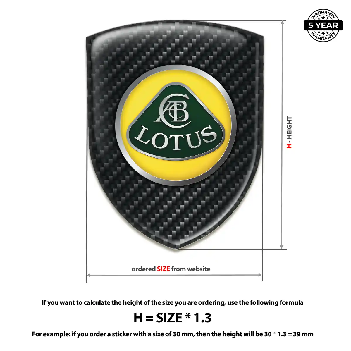 Lotus 3D Badge Sticker Outer Style