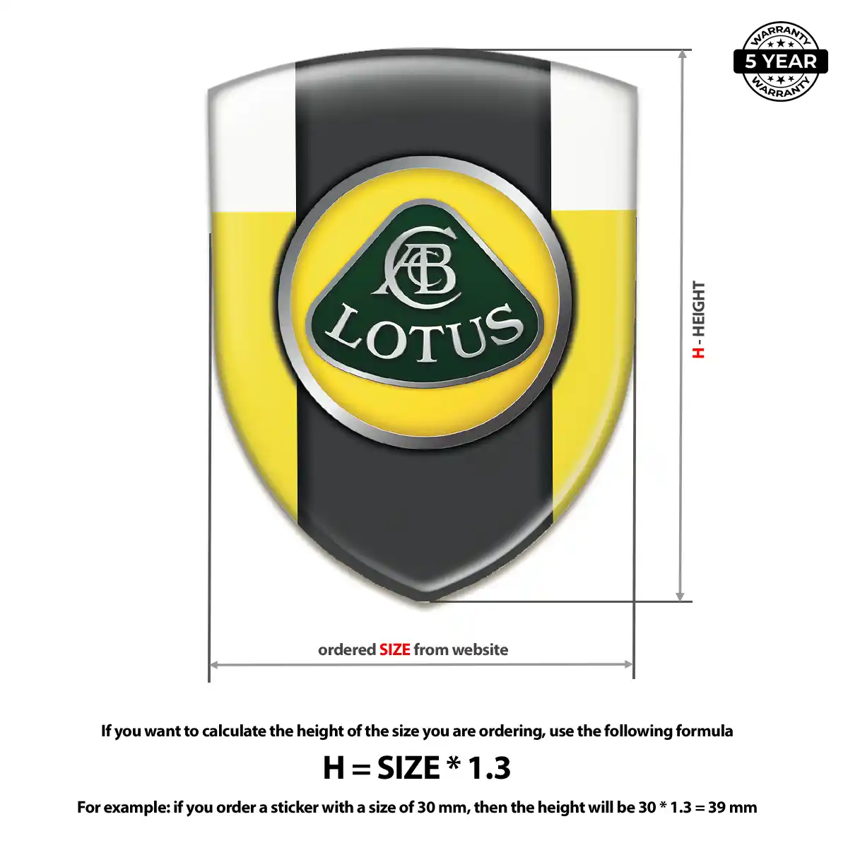 Lotus 3D Badge Sticker Premium Dome