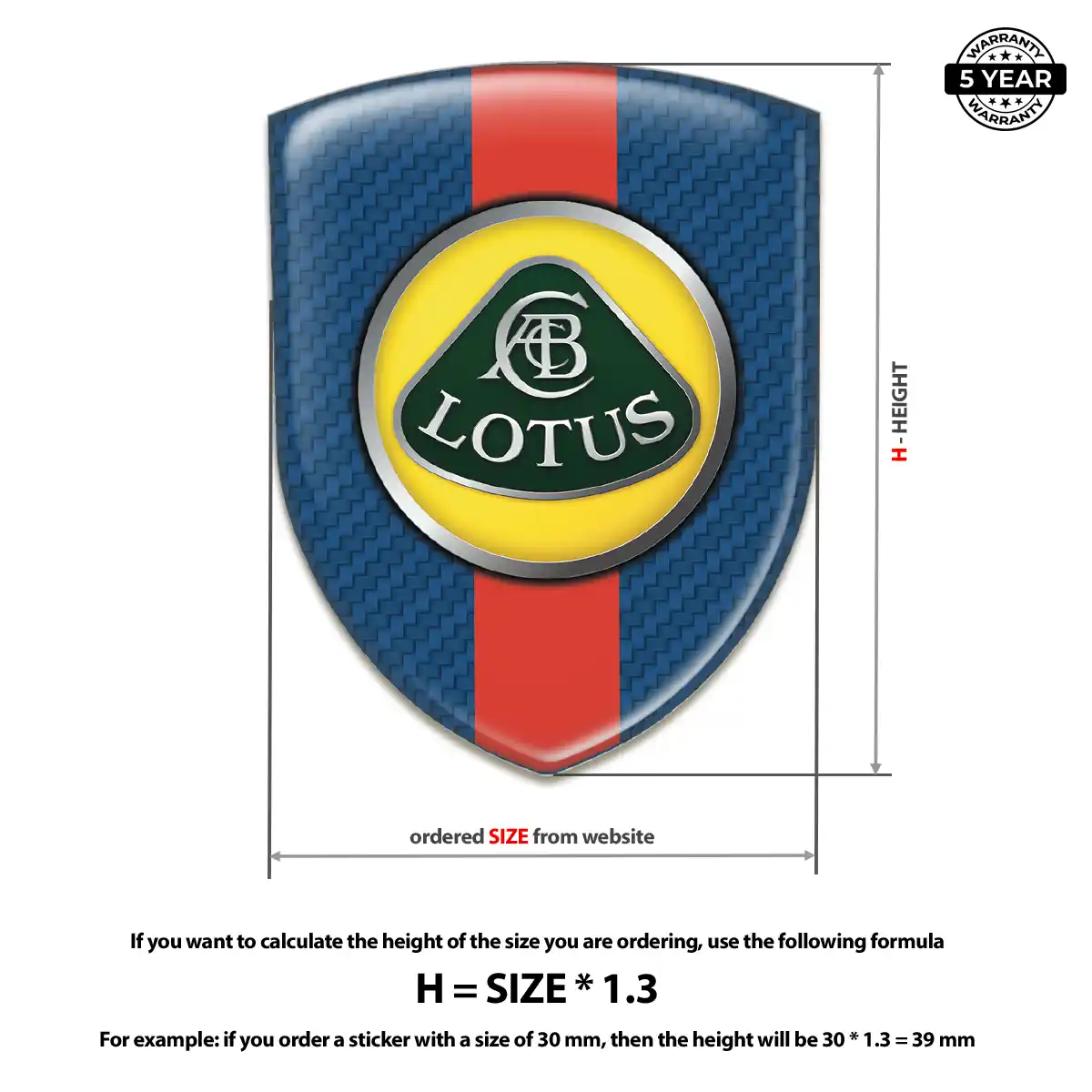 Lotus 3D Badge Sticker Resin Elite